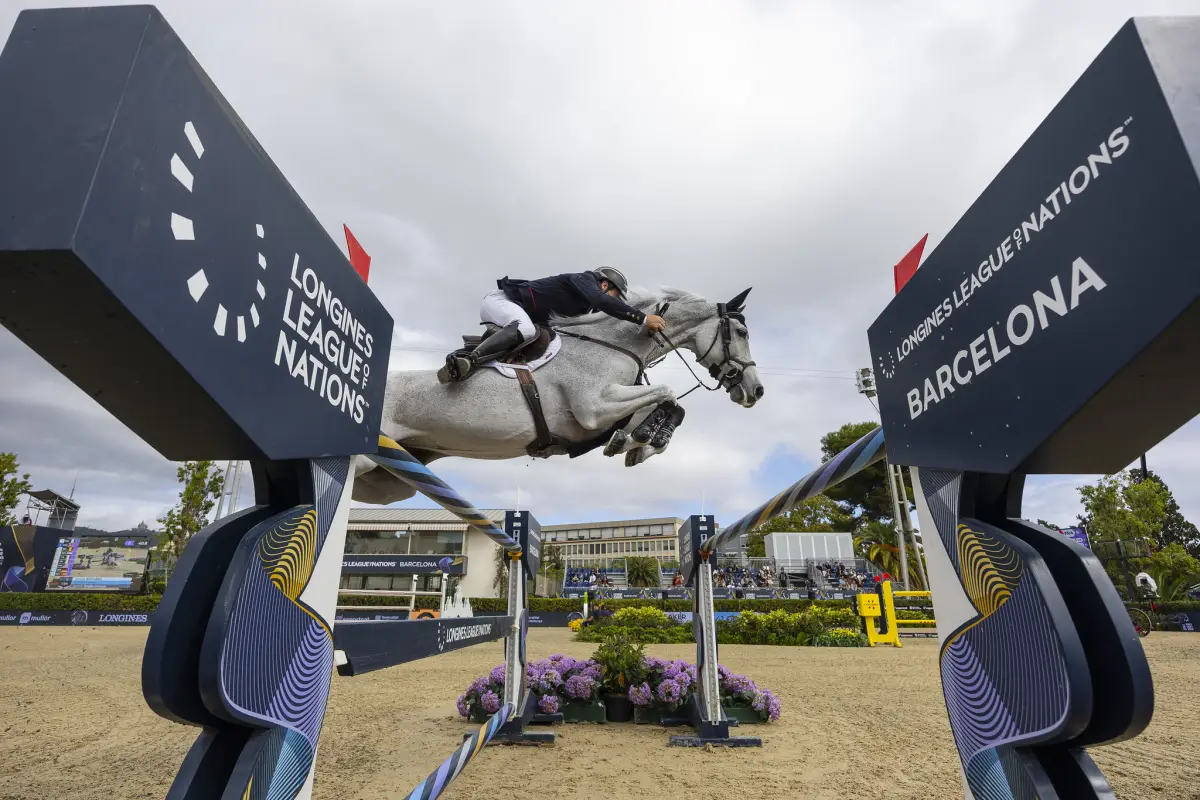 Donald Whitaker (GBR) rides Millfield Colette during the Longines League of Nations Final in Barcelona (ESP) on 5 October 2025 - copyright FEI